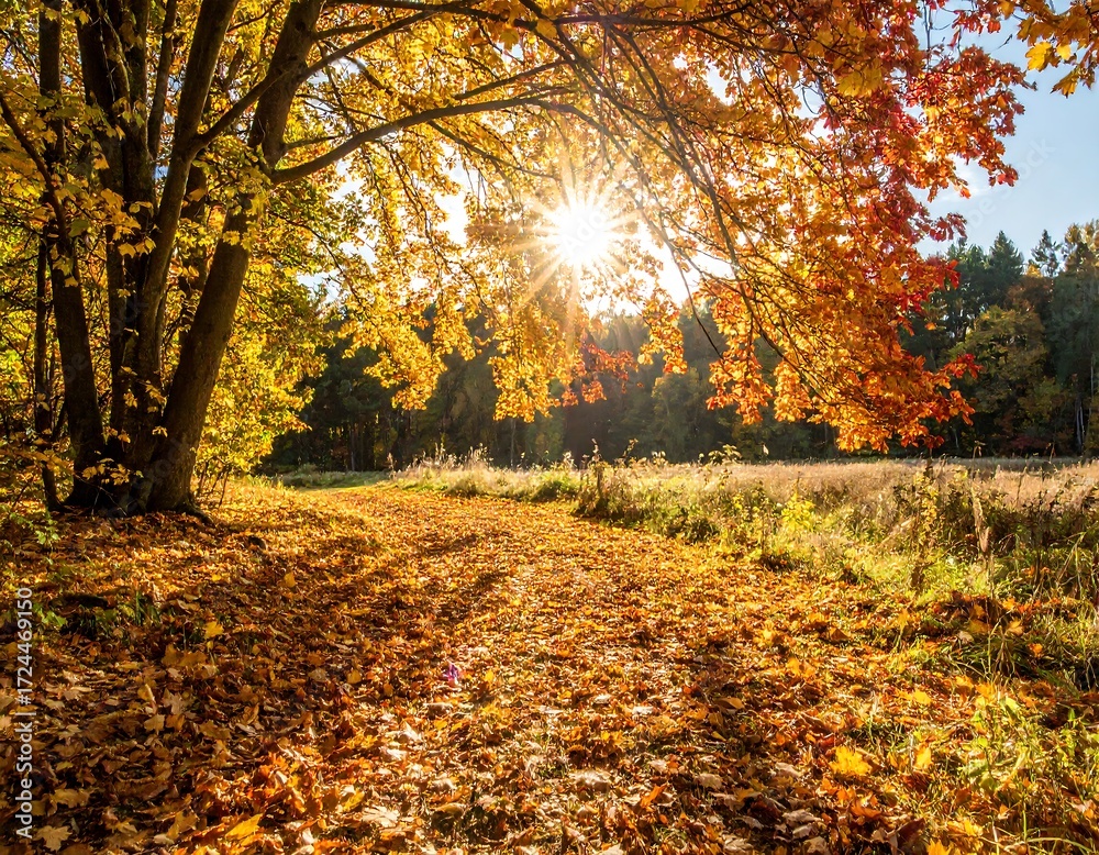 Obraz premium Autumnal forest path