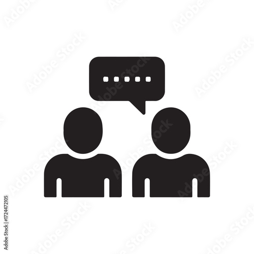 Business Conversation Icon – Teamwork and Collaboration Concept