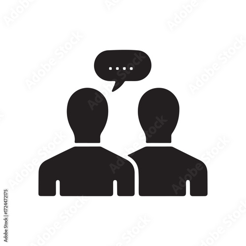 Business Conversation Icon – Teamwork and Collaboration Concept