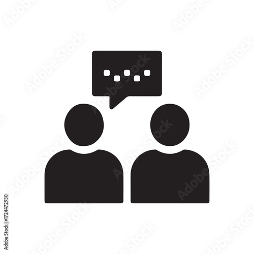 Business Conversation Icon – Teamwork and Collaboration Concept