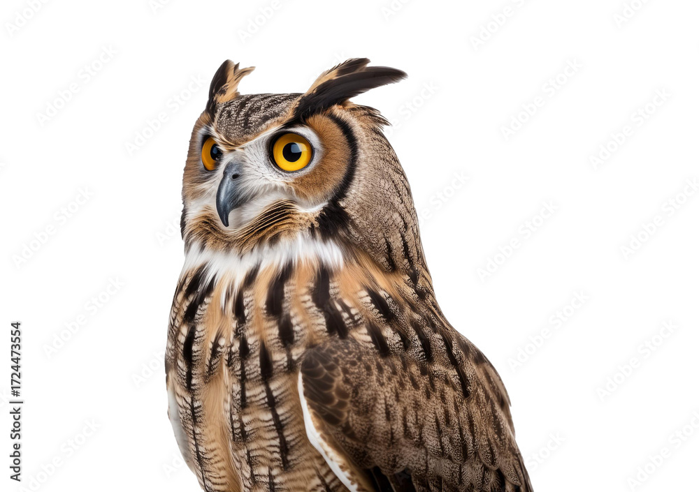 Fototapeta premium Owl Isolated on transparent or white background