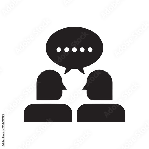 Business Conversation Icon – Teamwork and Collaboration Concept