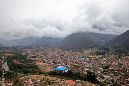 Overview of Urubamba town, Peru