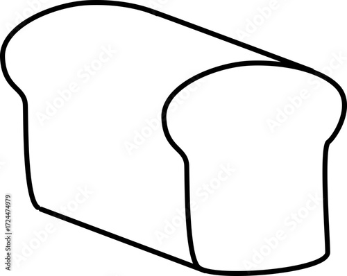 Vector Illustration of a Bread. Simple Outline Bread Coloring Page