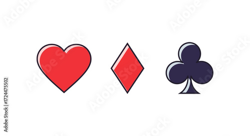 card suits heart diamond club icons representing classic card games casino nights and poker tournaments for game guides and gambling concepts.