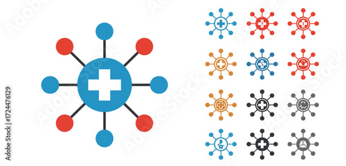 connected health network showing data sharing illustrating telehealth solutions remote patient monitoring and medical technology integration for healthcare promotion.