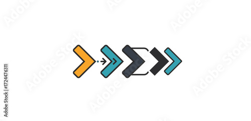 conversion process arrows showing a change in direction ideal for illustrating business transformation workflow optimization and continuous improvement strategies.