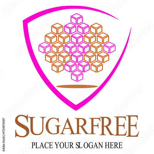Sugar free vector logo or protect template. Suitable for food product.