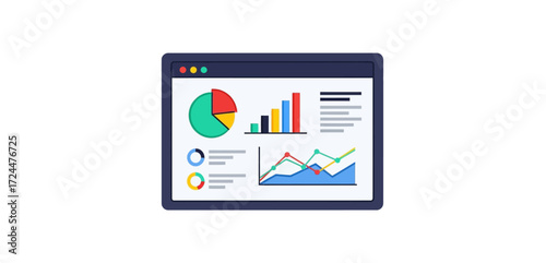 data analysis dashboard displaying insights showcasing charts and graphs for business intelligence providing a comprehensive view for strategic planning and reporting.