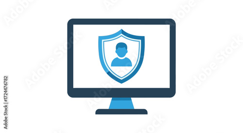 data privacy protection a shield on a computer screen safeguarding personal data against cyber threats perfect for illustrating data security data safety and secure data.
