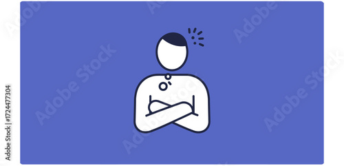 Disgruntled employee with arms crossed showcasing frustration in the workplace ideal for articles on workplace conflicts and negative mindset.