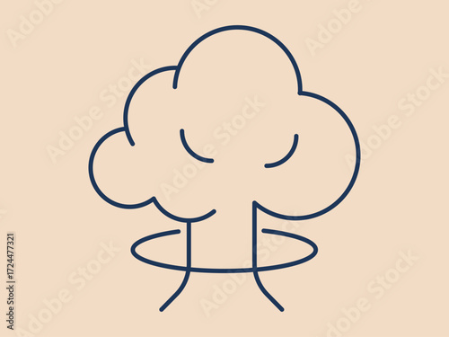 Nuclear war icon. Social issues problems icon. Simple vector illustration in modern thin line style. Vector illustration.