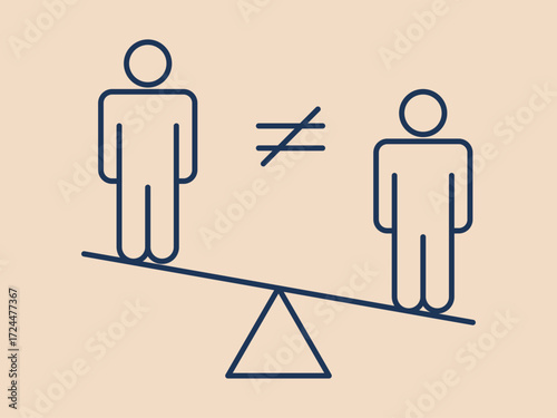 Racism icon. Social issues problems icon. Simple vector illustration in modern thin line style. Vector illustration.