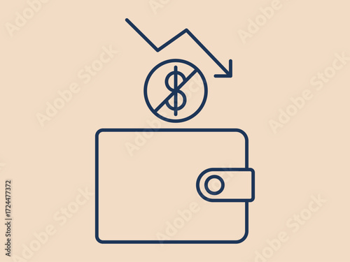 Poverty icon. Social issues problems icon. Simple vector illustration in modern thin line style. Vector illustration.