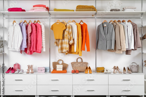 Wardrobe with shelves, fema...