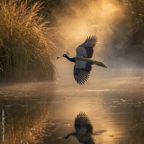birds flying in the morning