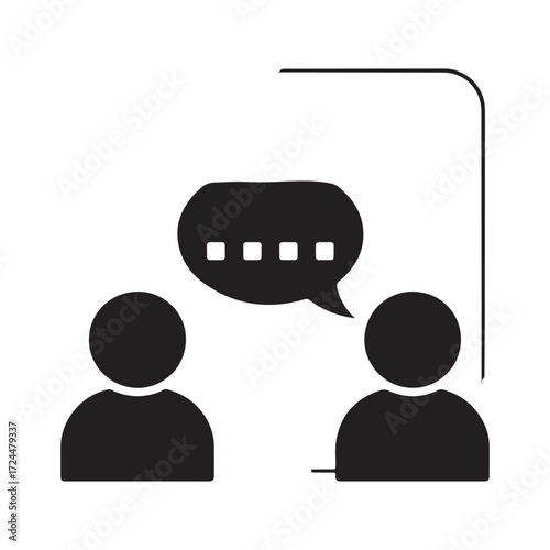Customer Support and Consultation Icon – Talking Person Vector eps 10
