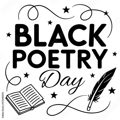 BLACK POETRY DAY vector illustration