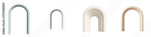 Modern Archway Set: Minimalist Interior Design Elements