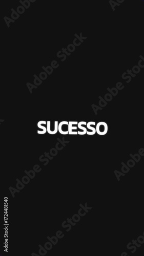 Video with repeating Portuguese text 