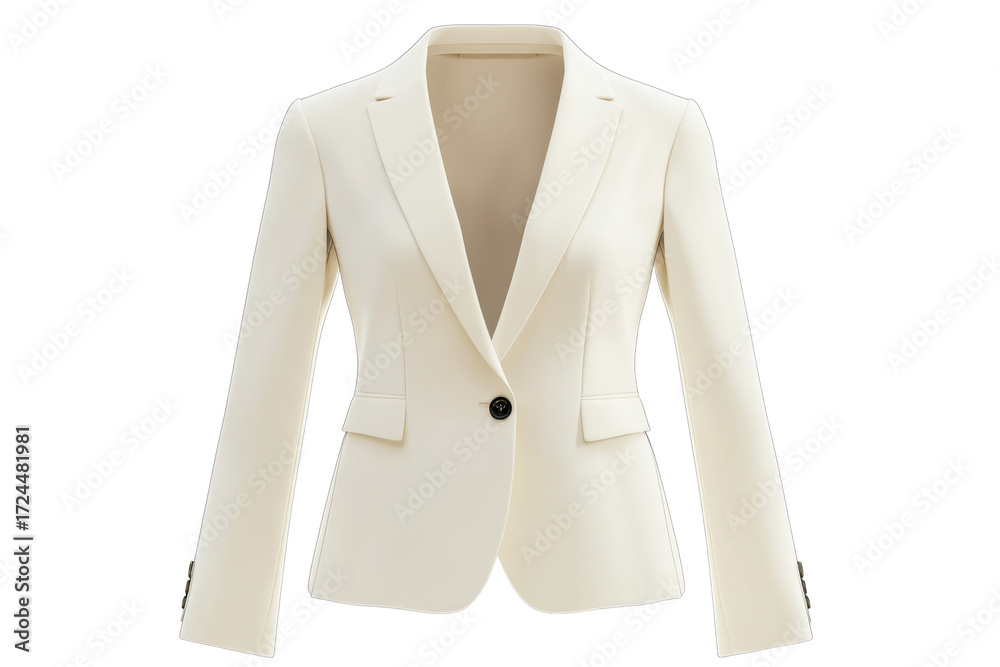 Fototapeta premium White women’s blazer with deep neckline 