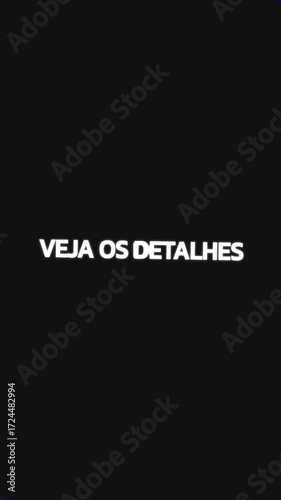 Video with repeating Portuguese text 