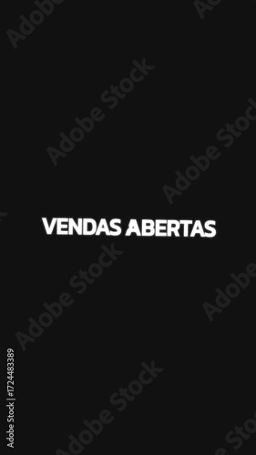 Video with repeating Portuguese text 