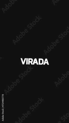 Video with repeating Portuguese text 