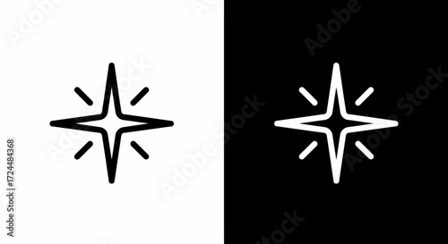 Star Icon Design: A graphic representation of a star, rendered in contrasting black and white. This image presents versatility and can be used across different themes and topics.