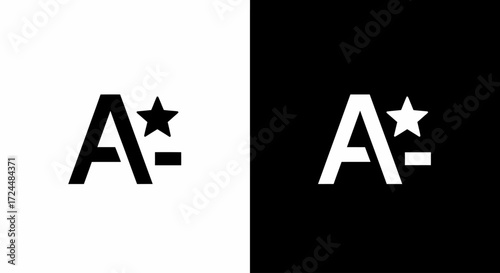 A-Plus Grades: Capturing the essence of academic excellence with the symbol A+ beautifully portrayed on both a dark and light backdrop, highlighting the symbol of high achievement.