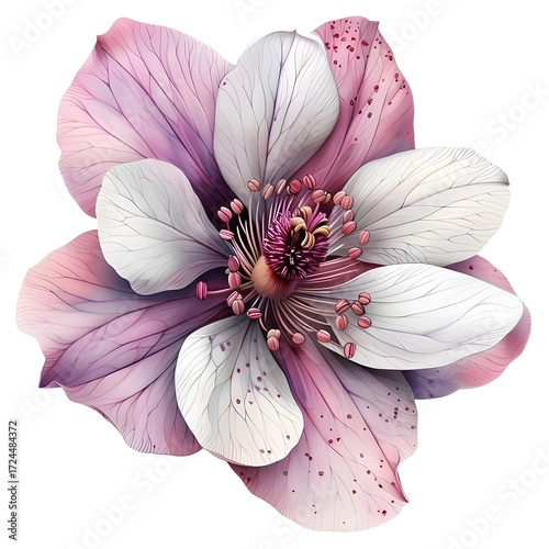 pink flower isolated on black