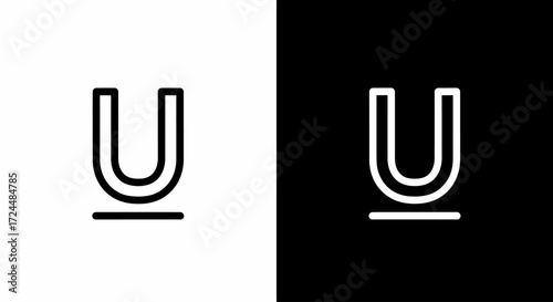 Letter 'U' Typography Logo Design: A modern and minimalist typographic logo featuring the letter U in a sleek, clean design with underscore.