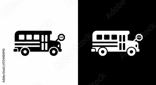 School Bus Illustration: A symbolic depiction of a classic school bus, highlighting the iconic design for educational transport.