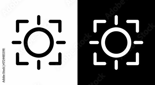 Focus Target Icons: Simple minimalist graphics of a focus target icon, perfect for representing precision, accuracy, or the act of concentrating