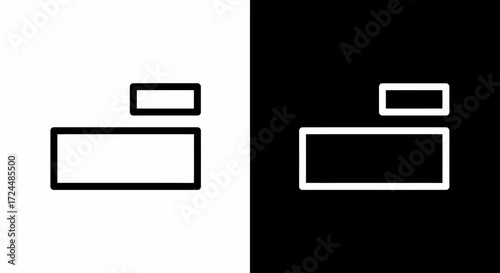 Minimalist Box Composition: A striking monochrome composition featuring a larger rectangular shape paired with a smaller rectangular form.