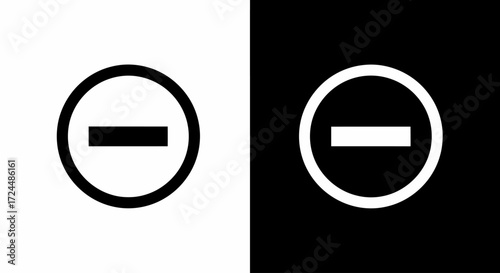 Negative Sign Design: A stark graphic presentation featuring a negative sign against contrasting backgrounds, symbolizing prohibition and restriction.