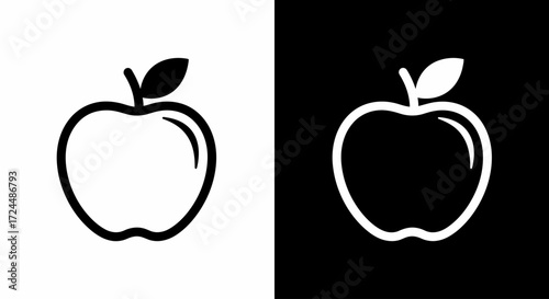 Apple Icons: Simple yet elegant apple icons in both positive and negative space, presenting a versatile design element.
