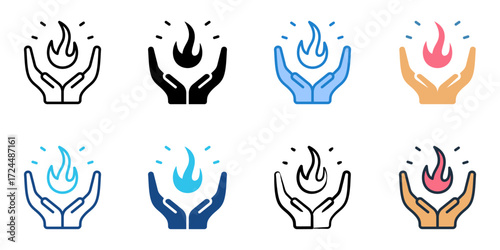 Ritual icon set multiple style collection 
