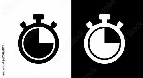 Precision Timing: A minimalist, high-contrast presentation of a classic stopwatch, representing the measurement and control of time, the value of punctuality and timeliness.