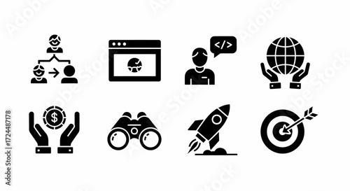 Icon Set Representing Success: A curated collection of icons. representing business and strategy.
