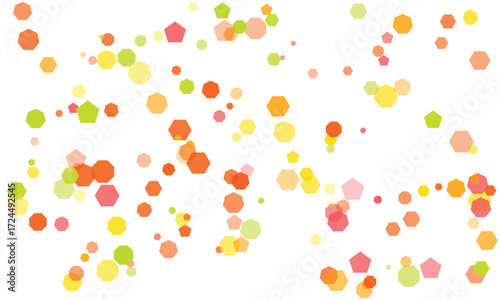 Abstract geometric background with colorful polygons on a clean white canvas