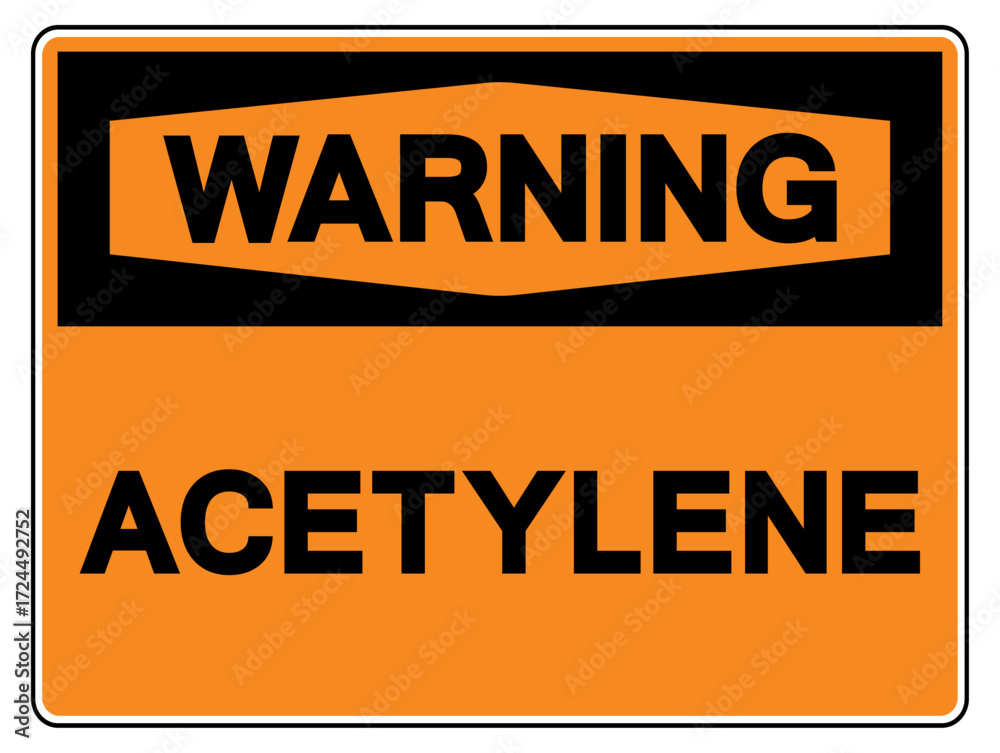 Fototapeta premium Warning Acetylene Symbol Sign ,Vector Illustration, Isolate On White Background Label. EPS10