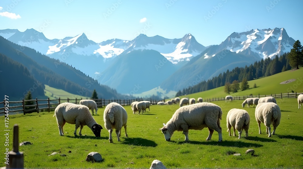 Fototapeta premium sheep in the mountains