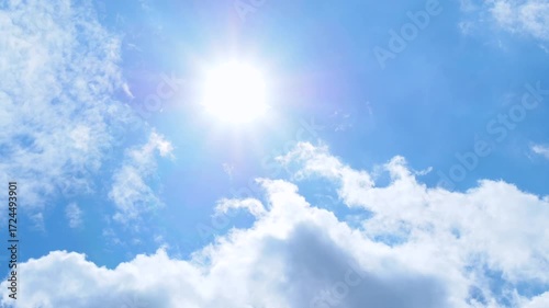 太陽と雲　タイムラプス　