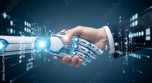 Artificial Intelligence And Human Collaboration Concept