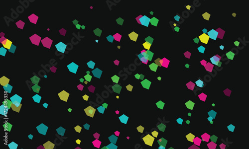 Colorful Abstract Geometric Pattern on Dark Background Modern Design