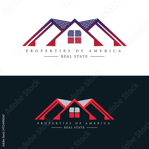 Properties of America Real state vector logo 