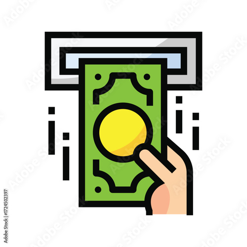 Hand inserting a banknote into a machine slot