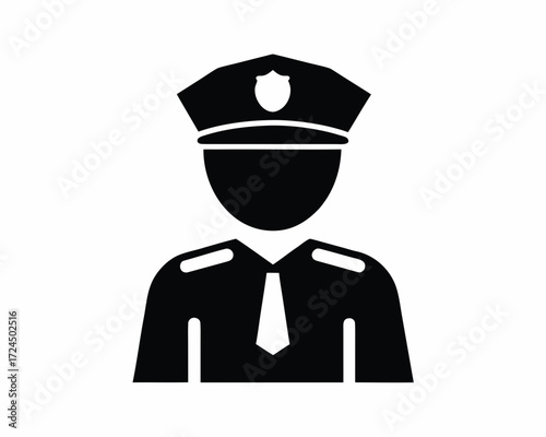 Police officer icon silhouette vector 