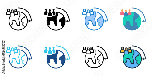 Migration icon set multiple style collection 
